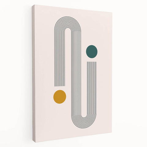 Modern Bohemian Wall Art - Geometric Boho Decor Canvas with Minimalist Design