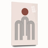 Modern Bohemian Wall Art - Minimalist Boho Decor Canvas with Geometric Arch Design