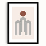 Modern Bohemian Wall Art - Minimalist Boho Decor Canvas with Geometric Arch Design