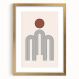 Modern Bohemian Wall Art - Minimalist Boho Decor Canvas with Geometric Arch Design