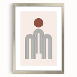 Modern Bohemian Wall Art - Minimalist Boho Decor Canvas with Geometric Arch Design