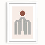 Modern Bohemian Wall Art - Minimalist Boho Decor Canvas with Geometric Arch Design