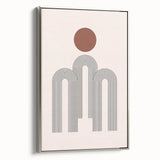 Modern Bohemian Wall Art - Minimalist Boho Decor Canvas with Geometric Arch Design