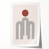 Modern Bohemian Wall Art - Minimalist Boho Decor Canvas with Geometric Arch Design