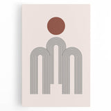 Modern Bohemian Wall Art - Minimalist Boho Decor Canvas with Geometric Arch Design