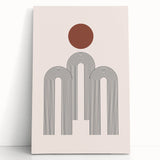 Modern Bohemian Wall Art - Minimalist Boho Decor Canvas with Geometric Arch Design