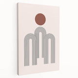 Modern Bohemian Wall Art - Minimalist Boho Decor Canvas with Geometric Arch Design