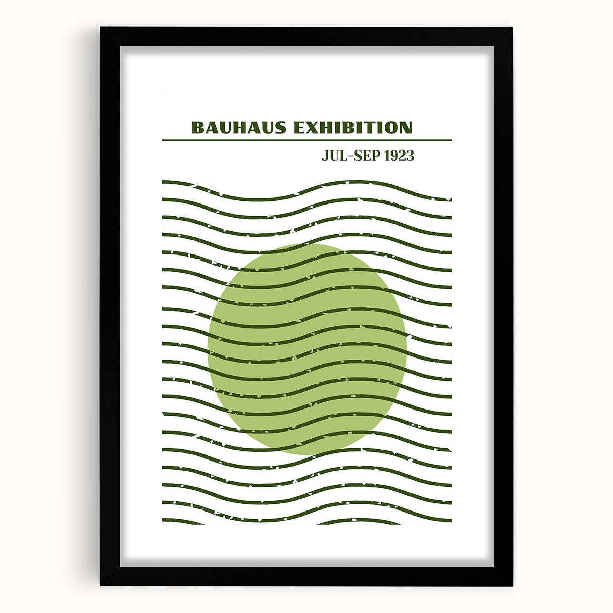 Bohemian Green Abstract Art | Eclectic Bauhaus Boho Decor Canvas Print