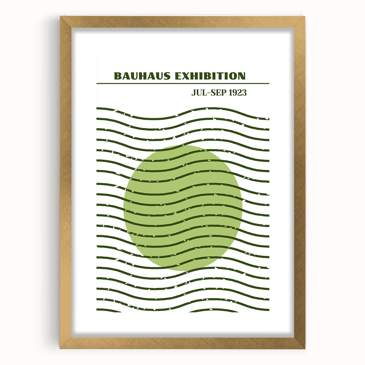 Bohemian Green Abstract Art | Eclectic Bauhaus Boho Decor Canvas Print