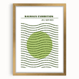 Bohemian Green Abstract Art | Eclectic Bauhaus Boho Decor Canvas Print
