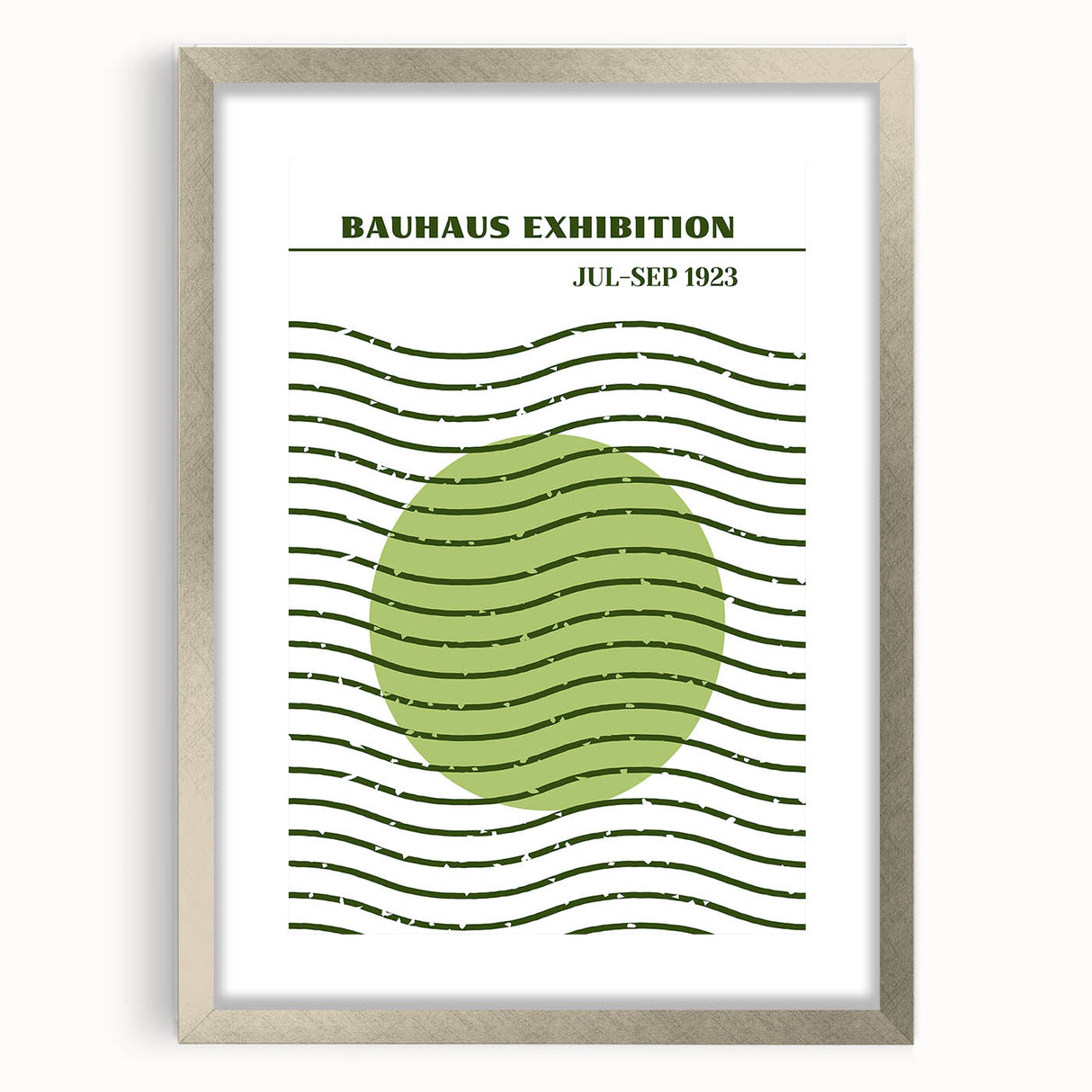 Bohemian Green Abstract Art | Eclectic Bauhaus Boho Decor Canvas Print