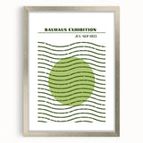 Bohemian Green Abstract Art | Eclectic Bauhaus Boho Decor Canvas Print