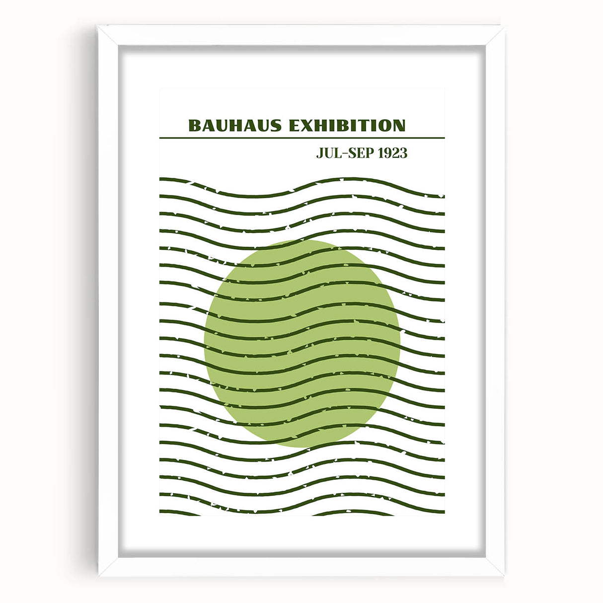 Bohemian Green Abstract Art | Eclectic Bauhaus Boho Decor Canvas Print