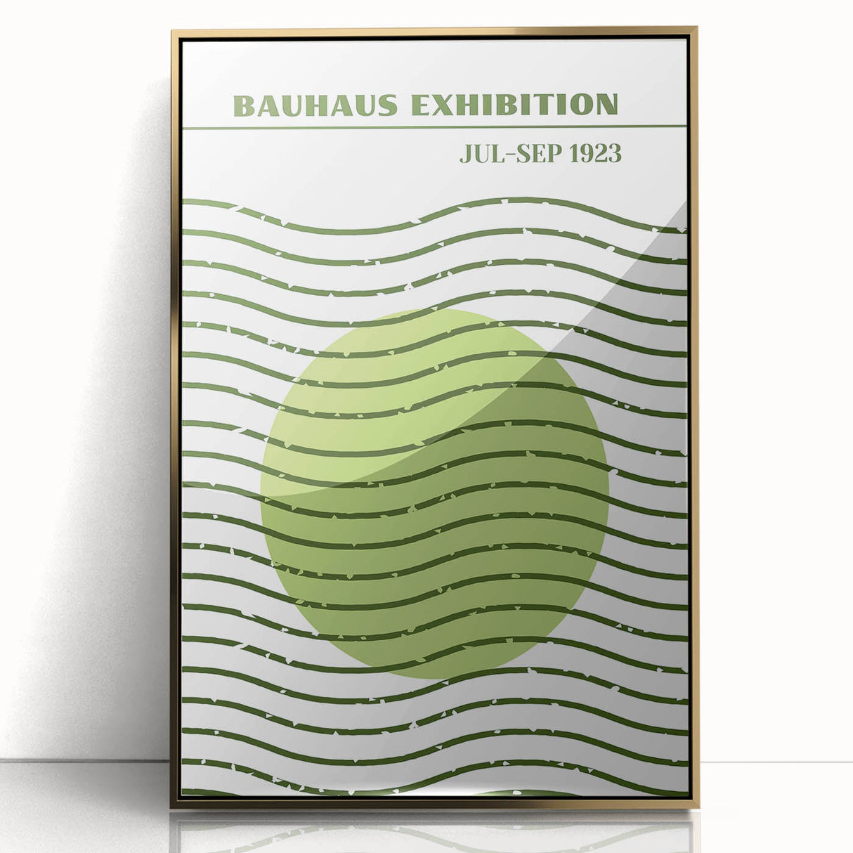 Bohemian Green Abstract Art | Eclectic Bauhaus Boho Decor Canvas Print
