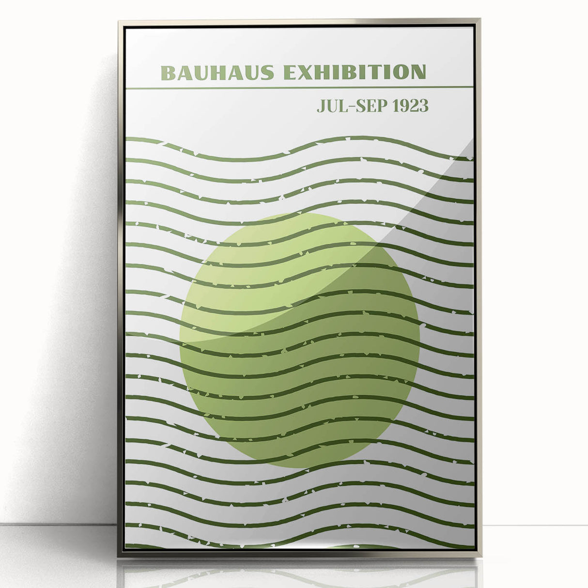Bohemian Green Abstract Art | Eclectic Bauhaus Boho Decor Canvas Print