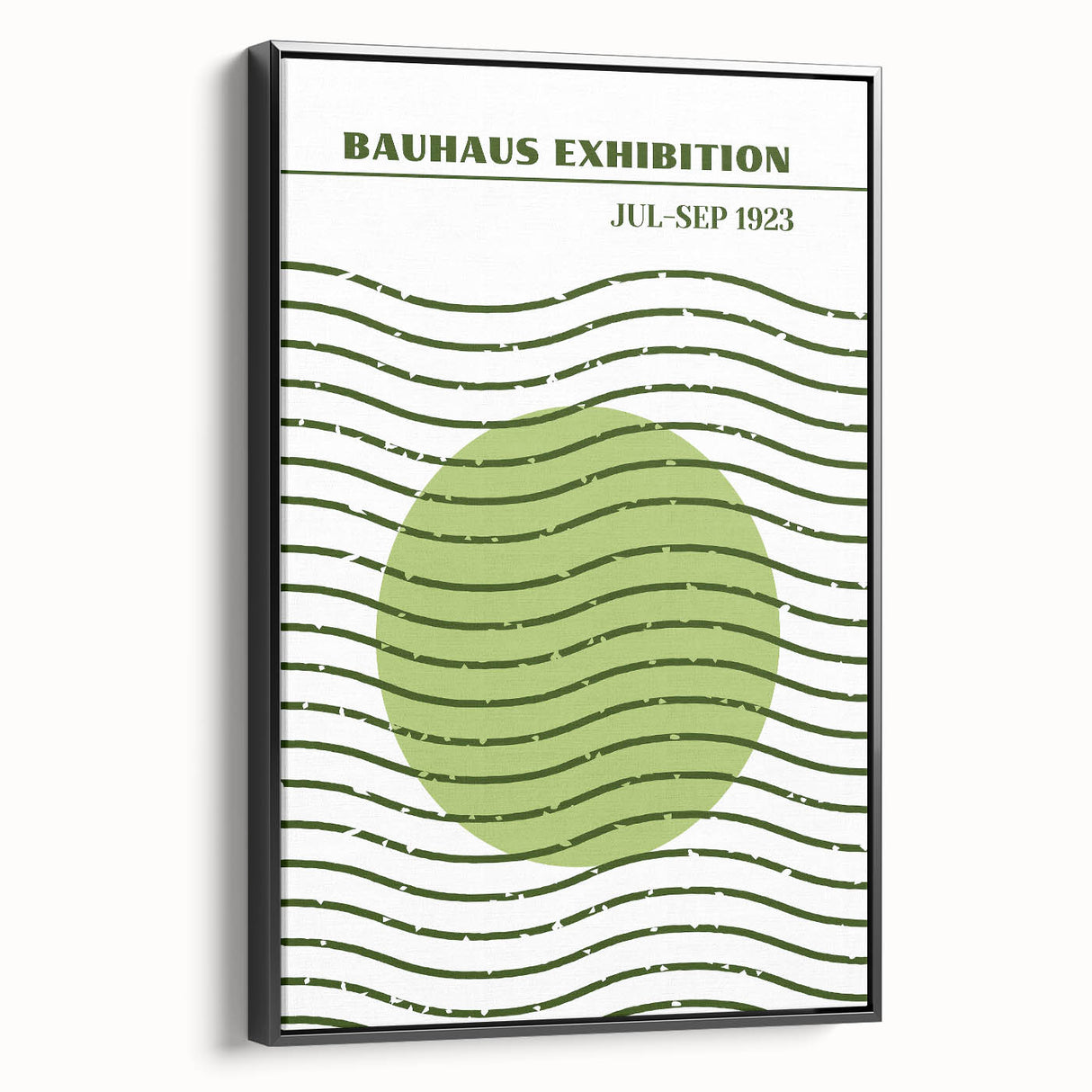 Bohemian Green Abstract Art | Eclectic Bauhaus Boho Decor Canvas Print