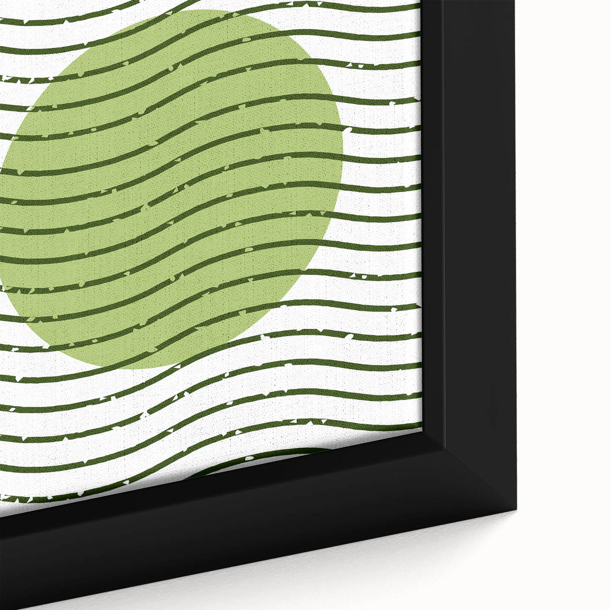 Bohemian Green Abstract Art | Eclectic Bauhaus Boho Decor Canvas Print