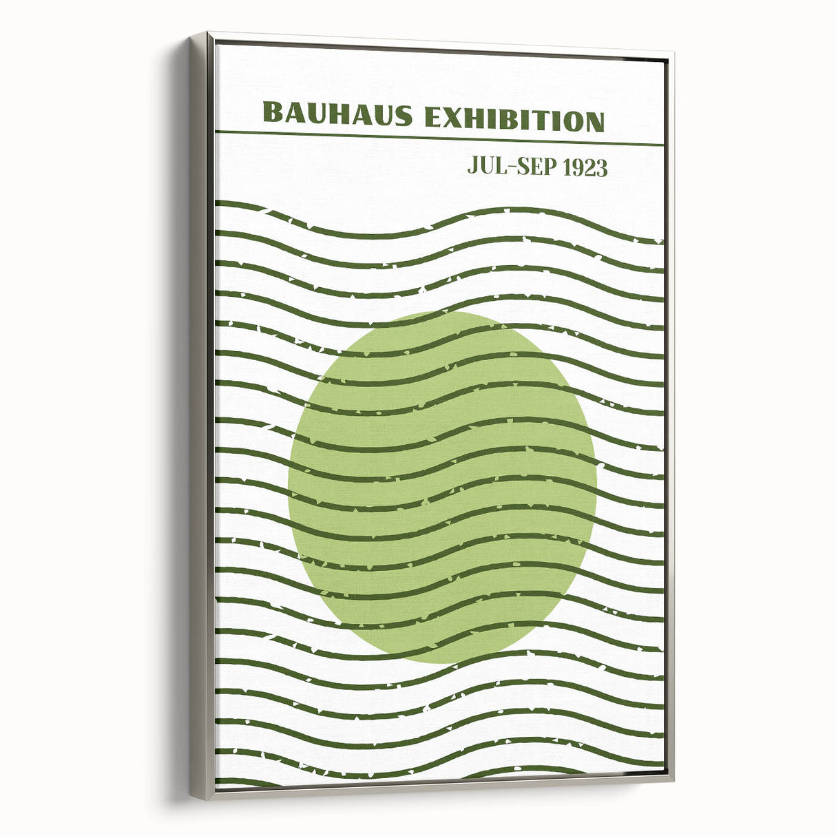 Bohemian Green Abstract Art | Eclectic Bauhaus Boho Decor Canvas Print