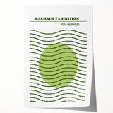 Bohemian Green Abstract Art | Eclectic Bauhaus Boho Decor Canvas Print