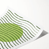 Bohemian Green Abstract Art | Eclectic Bauhaus Boho Decor Canvas Print