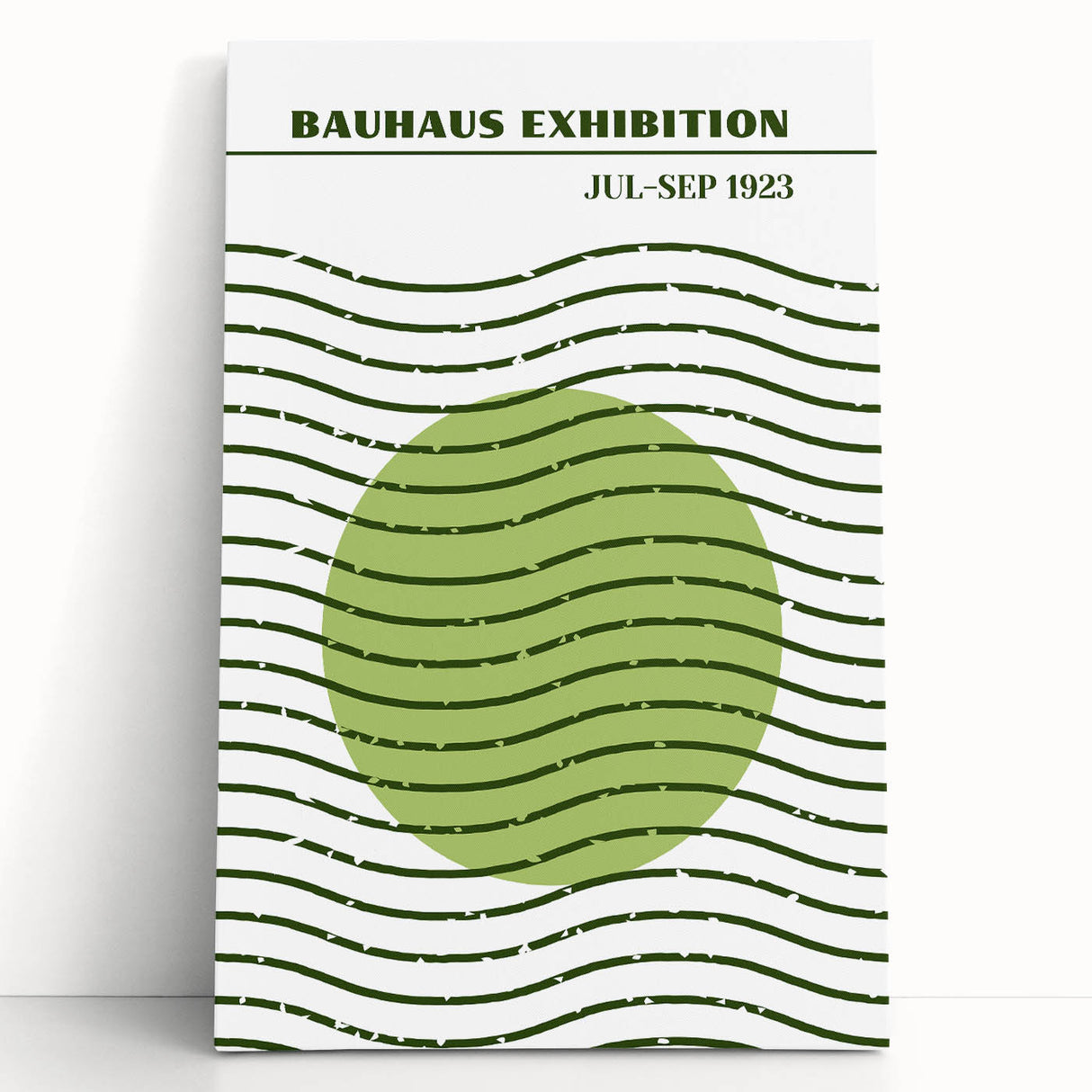 Bohemian Green Abstract Art | Eclectic Bauhaus Boho Decor Canvas Print
