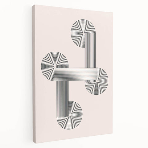 Minimalist Bohemian Wall Art - Geometric Boho Decor Canvas with Abstract Circles