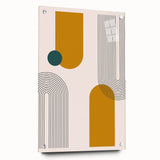 Modern Bohemian Wall Art - Geometric Boho Decor Canvas with Mustard and Teal Accents