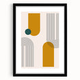 Modern Bohemian Wall Art - Geometric Boho Decor Canvas with Mustard and Teal Accents