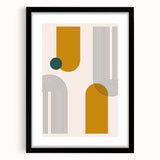 Modern Bohemian Wall Art - Geometric Boho Decor Canvas with Mustard and Teal Accents