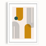 Modern Bohemian Wall Art - Geometric Boho Decor Canvas with Mustard and Teal Accents