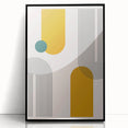 Modern Bohemian Wall Art - Geometric Boho Decor Canvas with Mustard and Teal Accents