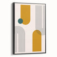 Modern Bohemian Wall Art - Geometric Boho Decor Canvas with Mustard and Teal Accents
