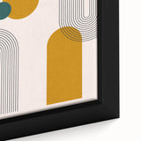 Modern Bohemian Wall Art - Geometric Boho Decor Canvas with Mustard and Teal Accents