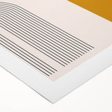 Modern Bohemian Wall Art - Geometric Boho Decor Canvas with Mustard and Teal Accents