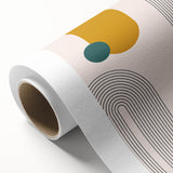 Modern Bohemian Wall Art - Geometric Boho Decor Canvas with Mustard and Teal Accents