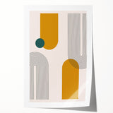 Modern Bohemian Wall Art - Geometric Boho Decor Canvas with Mustard and Teal Accents