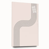 Minimalist Bohemian Wall Art - Geometric Boho Decor Canvas with Curved Lines