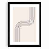 Minimalist Bohemian Wall Art - Geometric Boho Decor Canvas with Curved Lines