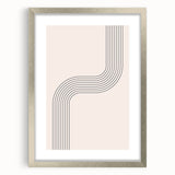 Minimalist Bohemian Wall Art - Geometric Boho Decor Canvas with Curved Lines