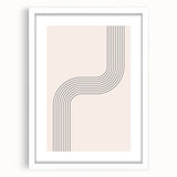 Minimalist Bohemian Wall Art - Geometric Boho Decor Canvas with Curved Lines
