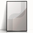Minimalist Bohemian Wall Art - Geometric Boho Decor Canvas with Curved Lines