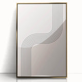 Minimalist Bohemian Wall Art - Geometric Boho Decor Canvas with Curved Lines