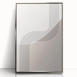 Minimalist Bohemian Wall Art - Geometric Boho Decor Canvas with Curved Lines