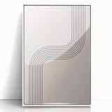 Minimalist Bohemian Wall Art - Geometric Boho Decor Canvas with Curved Lines