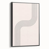 Minimalist Bohemian Wall Art - Geometric Boho Decor Canvas with Curved Lines