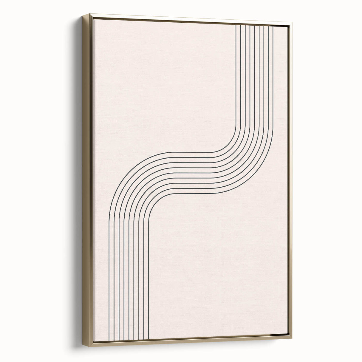 Minimalist Bohemian Wall Art - Geometric Boho Decor Canvas with Curved Lines