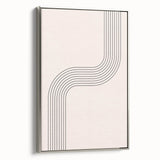 Minimalist Bohemian Wall Art - Geometric Boho Decor Canvas with Curved Lines