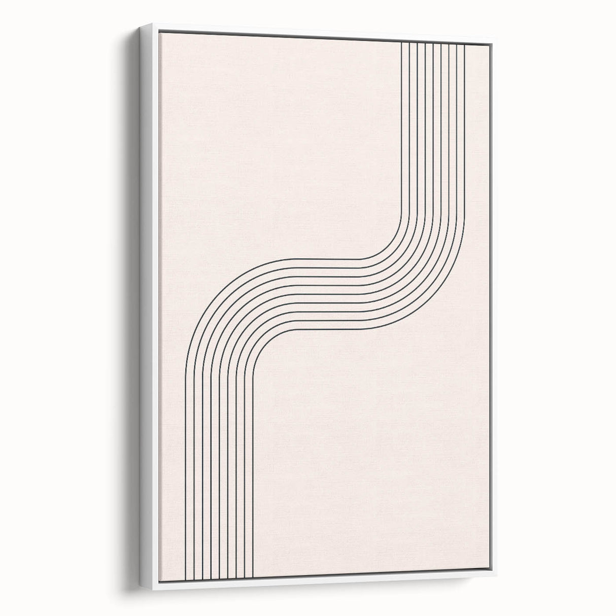 Minimalist Bohemian Wall Art - Geometric Boho Decor Canvas with Curved Lines