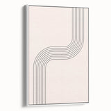 Minimalist Bohemian Wall Art - Geometric Boho Decor Canvas with Curved Lines