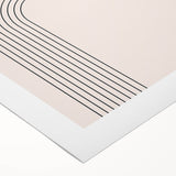 Minimalist Bohemian Wall Art - Geometric Boho Decor Canvas with Curved Lines